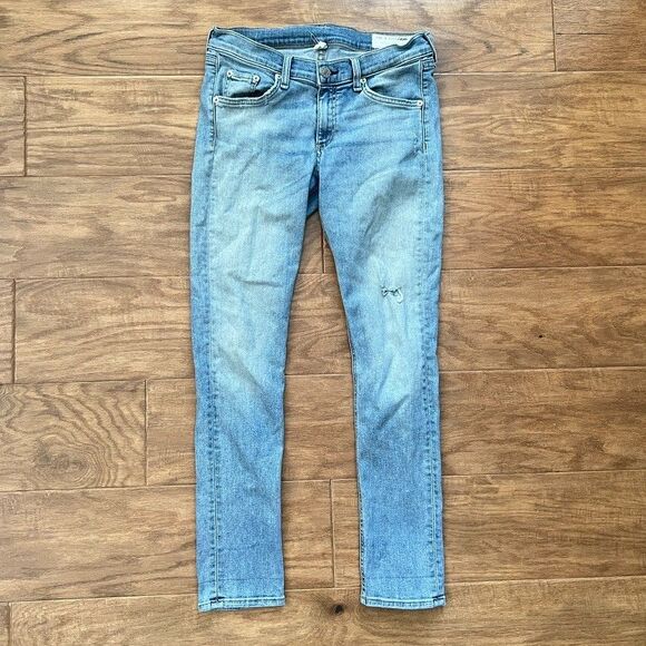 Rag & Bone Jeans Women's Size 27 Capri Hanover Light Wash Distressed - Picture 1 of 10